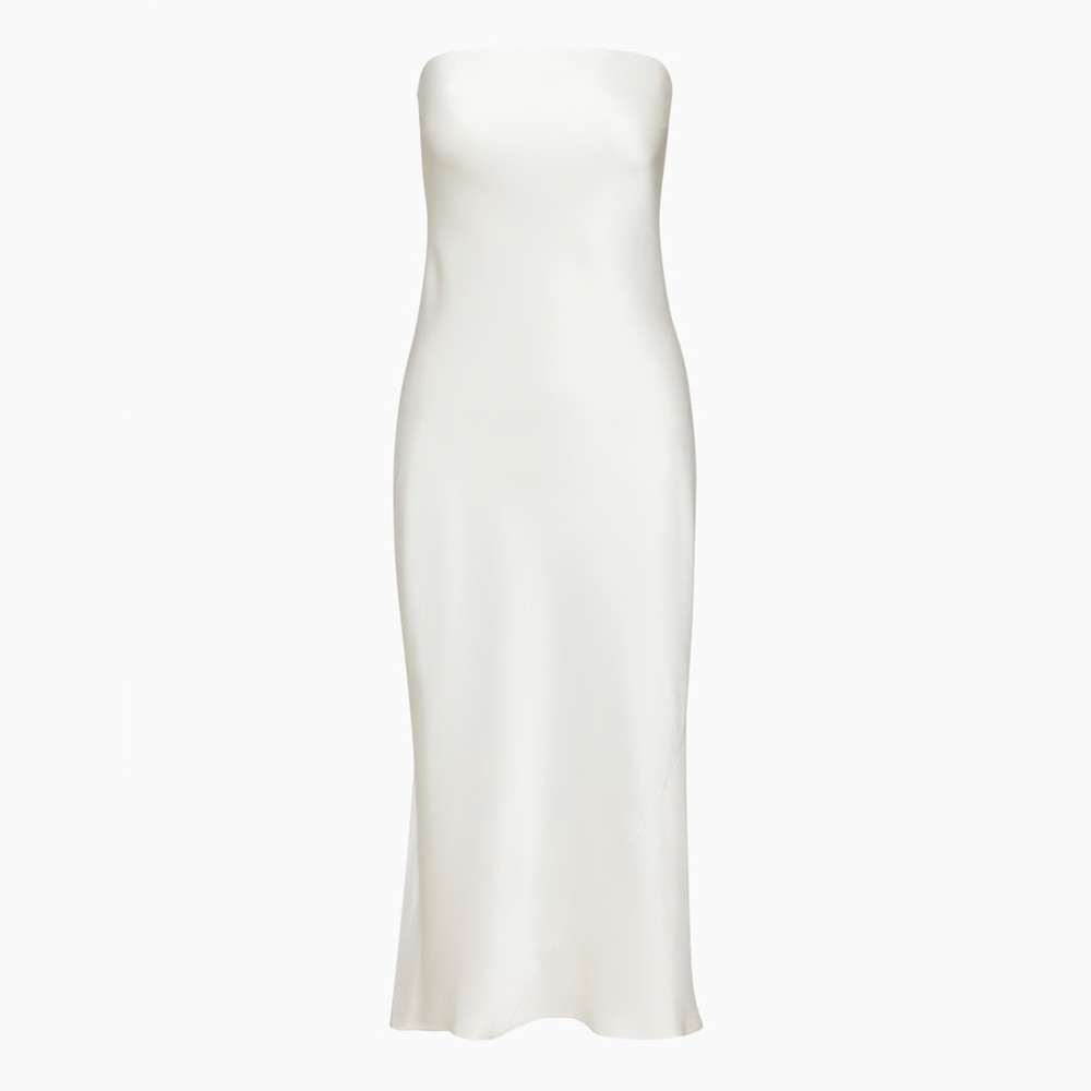 Aritzia - Charmaine Satin Midi Dress - Birch